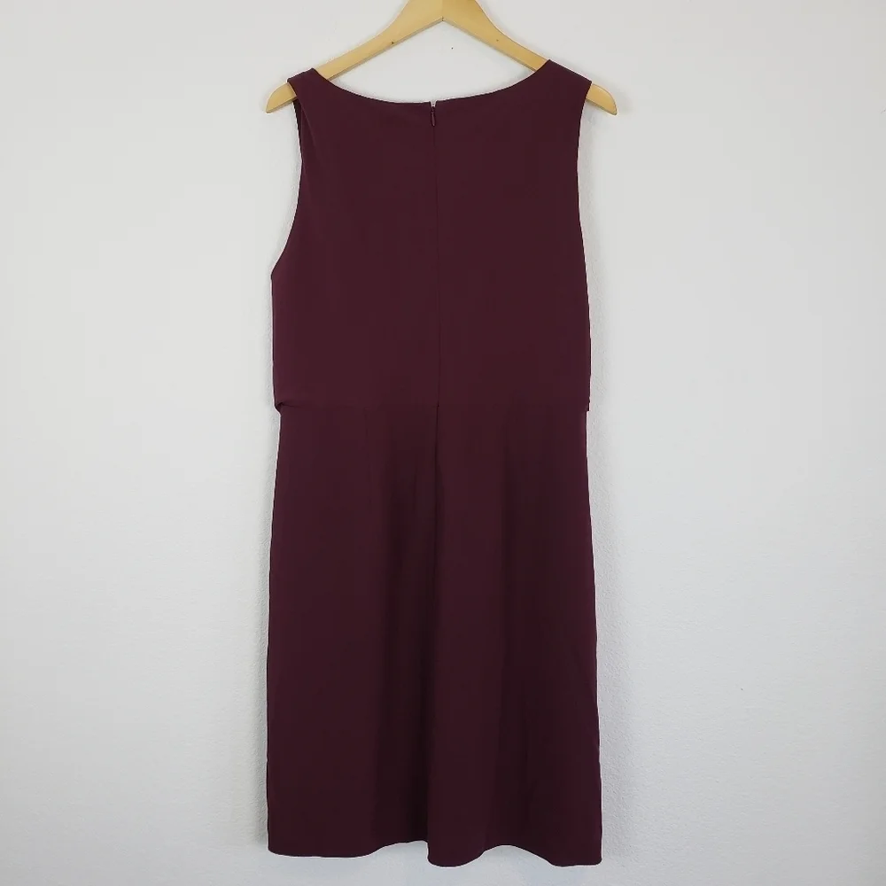 Ann taylor burgundy plunge neckline dress - Picture 5 of 7